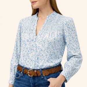 J. Crew Liberty Fabric Misti Valeria Poplin Cotton Blouse Size Medium